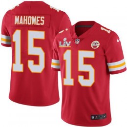 Chiefs #15 Patrick Mahomes Red Team Color Youth Super Bowl LV Bound Stitched NFL Vapor Untouchable Limited Jersey