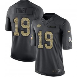 Chiefs #19 Kadarius Toney Black Youth Stitched NFL Limited 2016 Salute To Service Jersey