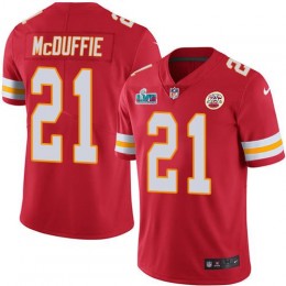 Chiefs #21 Trent McDuffie Red Team Color Super Bowl LVII Patch Youth Stitched NFL Vapor Untouchable Limited Jersey