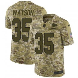 Chiefs #35 Jaylen Watson Camo Youth Stitched NFL Limited 2018 Salute To Service Jersey