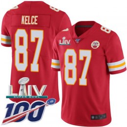Chiefs #87 Travis Kelce Red Super Bowl LIV 2020 Team Color Youth Stitched NFL 100th Season Vapor Untouchable Limited Jersey