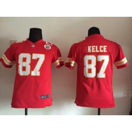 Chiefs #87 Travis Kelce Red Team Color Youth Stitched NFL Elite Jersey