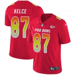 Chiefs #87 Travis Kelce Red Youth Stitched NFL Limited AFC 2019 Pro Bowl Jersey
