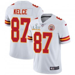 Chiefs #87 Travis Kelce White Youth Super Bowl LV Bound Stitched NFL Vapor Untouchable Limited Jersey