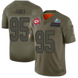 Chiefs #95 Chris Jones Camo Super Bowl LVII Patch Youth Stitched NFL Limited 2019 Salute To Service Jersey