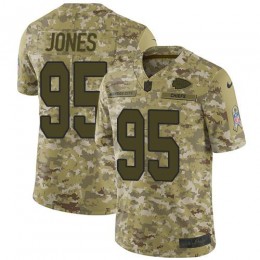 Chiefs #95 Chris Jones Camo Youth Stitched NFL Limited 2018 Salute To Service Jersey