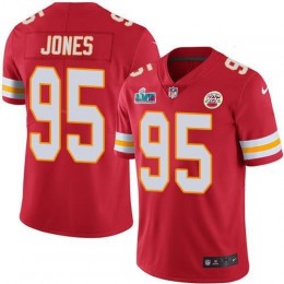 Chiefs #95 Chris Jones Red Team Color Super Bowl LVII Patch Youth Stitched NFL Vapor Untouchable Limited Jersey