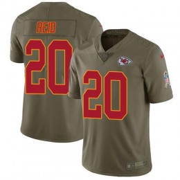 Kansas City Chiefs #20 Justin Reid Olive Youth Stitched NFL Limited 2017 Salute to Service Jersey