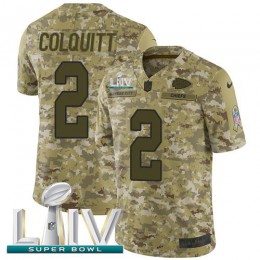 Kansas City Chiefs #2 Dustin Colquitt Camo Super Bowl LIV 2020 Youth Stitched NFL Limited 2018 Salute To Service Jersey