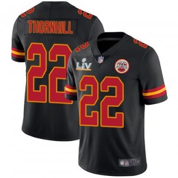Kansas City Chiefs #22 Juan Thornhill Black Youth Super Bowl LV Bound Stitched NFL Limited Rush Jersey