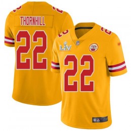 Kansas City Chiefs #22 Juan Thornhill Gold Youth Super Bowl LV Bound Stitched NFL Limited Inverted Legend Jersey