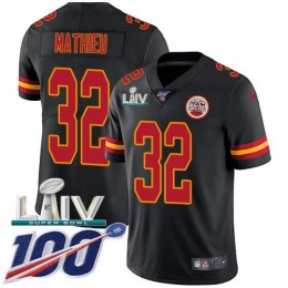 Kansas City Chiefs #32 Tyrann Mathieu Black Super Bowl LIV 2020 Youth Stitched NFL Limited Rush 100th Season Jersey
