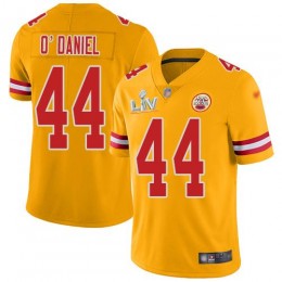 Kansas City Chiefs #44 Dorian O’Daniel Gold Youth Super Bowl LV Bound Stitched NFL Limited Inverted Legend Jersey