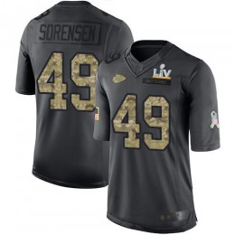 Kansas City Chiefs #49 Daniel Sorensen Black Youth Super Bowl LV Bound Stitched NFL Limited 2016 Salute to Service Jersey