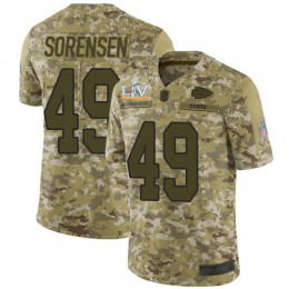 Kansas City Chiefs #49 Daniel Sorensen Camo Youth Super Bowl LV Bound Stitched NFL Limited 2018 Salute To Service Jersey