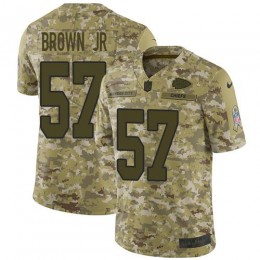 Kansas City Chiefs #57 Orlando Brown Jr. Camo Youth Stitched NFL Limited 2018 Salute To Service Jersey