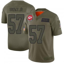 Kansas City Chiefs #57 Orlando Brown Jr. Camo Youth Stitched NFL Limited 2019 Salute To Service Jersey