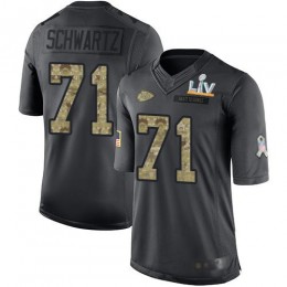 Kansas City Chiefs #71 Mitchell Schwartz Black Youth Super Bowl LV Bound Stitched NFL Limited 2016 Salute to Service Jersey