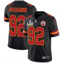 Kansas City Chiefs #92 Tanoh Kpassagnon Black Youth Super Bowl LV Bound Stitched NFL Limited Rush Jersey