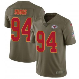 Kansas City Chiefs #94 Terrell Suggs Olive Youth Stitched NFL Limited 2017 Salute To Service Jersey