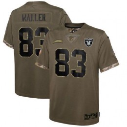 Las Vegas Raiders #83 Darren Waller Youth 2022 Salute To Service Limited Jersey – Olive