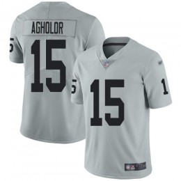 Las Vegas Raiders #15 Nelson Agholor Silver Youth Stitched NFL Limited Inverted Legend Jersey