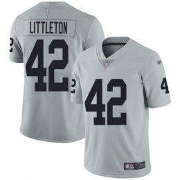 Las Vegas Raiders #42 Cory Littleton Silver Youth Stitched NFL Limited Inverted Legend Jersey