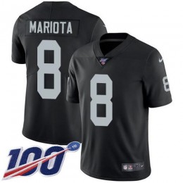 Las Vegas Raiders #8 Marcus Mariota Black Team Color Youth Stitched NFL 100th Season Vapor Untouchable Limited Jersey