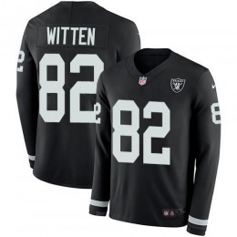 Las Vegas Raiders #82 Jason Witten Black Team Color Youth Stitched NFL Limited Therma Long Sleeve Jersey