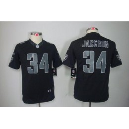 Raiders #34 Bo Jackson Black Impact Youth Stitched NFL Limited Jersey
