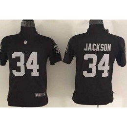 Raiders #34 Bo Jackson Black Team Color Youth Stitched NFL Elite Jersey