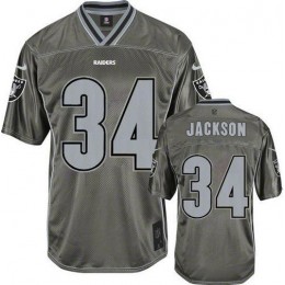 Raiders #34 Bo Jackson Grey Youth Stitched NFL Elite Vapor Jersey