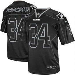 Raiders #34 Bo Jackson Lights Out Black Youth Stitched NFL Elite Jersey