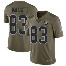 Raiders #83 Darren Waller Olive Youth Stitched NFL Limited 2017 Salute To Service Jersey