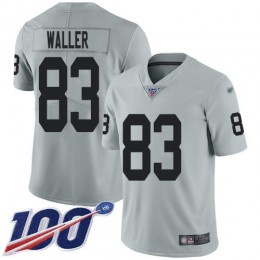 Raiders #83 Darren Waller Silver Youth Stitched NFL Limited Inverted Legend 100th Season Jersey