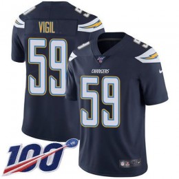 Los Angeles Chargers #59 Nick Vigil Navy Blue Team Color Youth Stitched NFL 100th Season Vapor Untouchable Limited Jersey