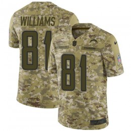 Los Angeles Chargers #81 Mike Williams Camo Youth Stitched NFL Limited 2018 Salute to Service Jersey