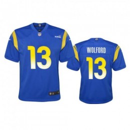 Los Angeles Los Angeles Rams #13 John Wolford Youth Game NFL Jersey – Royal Youth