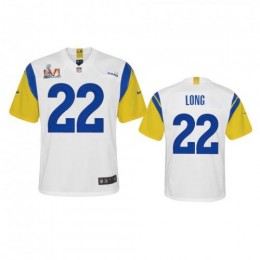 Los Angeles Los Angeles Rams #22 David Long Youth Super Bowl LVI Patch Alternate Game NFL Jersey – White Youth