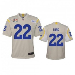 Los Angeles Los Angeles Rams #22 David Long Youth Super Bowl LVI Patch Game NFL Jersey – Bone Youth