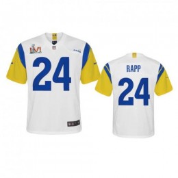 Los Angeles Los Angeles Rams #24 Taylor Rapp Youth Super Bowl LVI Patch Alternate Game NFL Jersey – White Youth