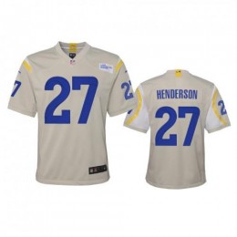 Los Angeles Los Angeles Rams #27 Darrell Henderson Youth Game NFL Jersey – Bone Youth