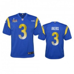 Los Angeles Los Angeles Rams #3 Cam Akers Youth Super Bowl LVI Patch Game NFL Jersey – Royal Youth