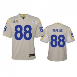 Los Angeles Los Angeles Rams #88 Brycen Hopkins Youth Super Bowl LVI Patch Game NFL Jersey – Bone Youth