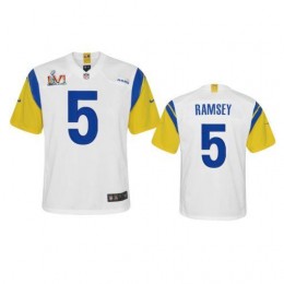 Los Angeles Rams #5 Jalen Ramsey Youth Super Bowl LVI Patch Alternate Game NFL Jersey – White
