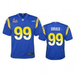 Los Angeles Rams #99 Aaron Donald Youth Super Bowl LVI Patch Game NFL Jersey – Royal