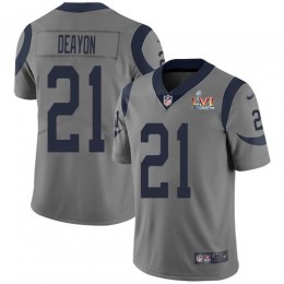 Los Angeles Rams #21 Donte Deayon Gray Super Bowl LVI Patch Youth Stitched NFL Limited Inverted Legend Jersey
