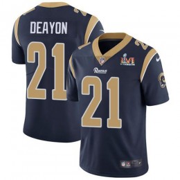 Los Angeles Rams #21 Donte Deayon Navy Blue Team Color Super Bowl LVI Patch Youth Stitched NFL Vapor Untouchable Limited Jersey