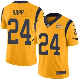 Los Angeles Rams #24 Taylor Rapp Gold Super Bowl LVI Patch Youth Stitched NFL Limited Rush Jersey