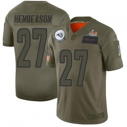 Los Angeles Rams #27 Darrell Henderson Camo Super Bowl LVI Patch Youth Stitched NFL Limited 2019 Salute To Service Jersey